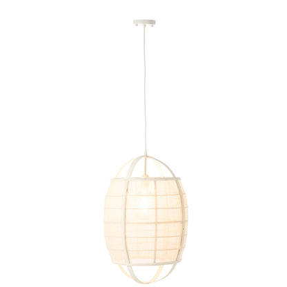 Hanglamp Ion Linnen/Bamboe Wit Small J-Line