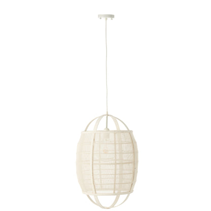 Hanglamp Ion Linnen/Bamboe Wit Small J-Line
