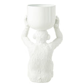 Ijsemmer Aap Polyresine Wit - Keukenaccessoire - J-Line - livinglovely.nl
