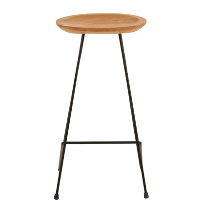 Barstoel Teak Hout/IJzer Naturel J-Line