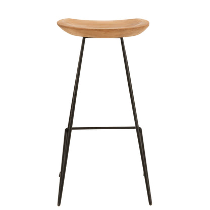 Barstoel Teak Hout/IJzer Naturel J-Line
