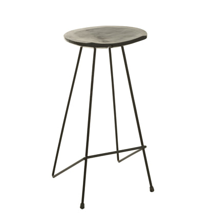 J-Line Barstoel Teak Hout/IJzer Zwart