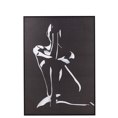 J-Line wandpaneel Frame Woman canvas wood zwart J-Line