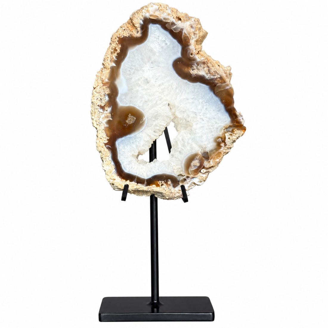 Josha Ornament Koraal Kristal Naturel Plak Small van PTMD, plak natuursteen als decoratief ornament op witte achtergrond