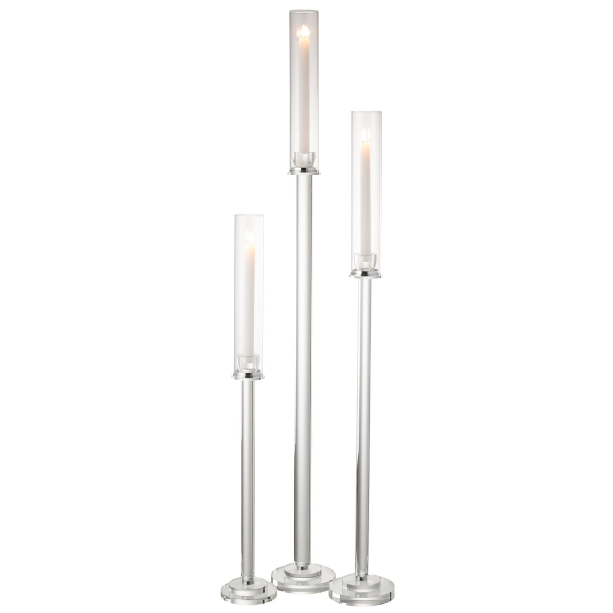 Kaarshouder Moira Glas Transparant Large Dia14xH120cm J-Line