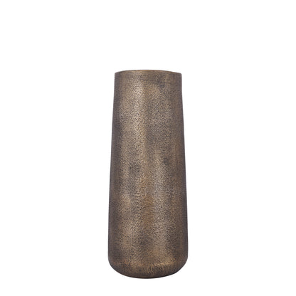 Kardine Antique Gold Alu Pot Dented Pattern High S van PTMD, hoge aluminium pot in antiek goud op witte achtergrond