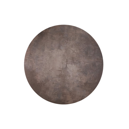 Kemp Brown Canvas Painting Rough Round L Dia 120x3cm PTMD - Wandpaneel - PTMD - livinglovely.nl