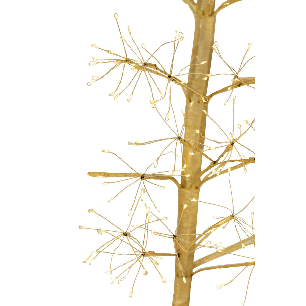 Kerstboom Led Warm Witte Lichten Ijzer Goudkleurig Medium H120cm van J-Line, in een feestelijk gestylede setting