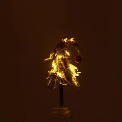 Kerstboom Muts+Led Kunststof Sneeuw Groen/Rood Small - Kerstboom - J-Line - livinglovely.nl