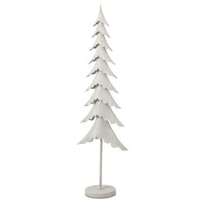 Witte kerstboom op stam van J-Line, zijaanzicht op witte achtergrond