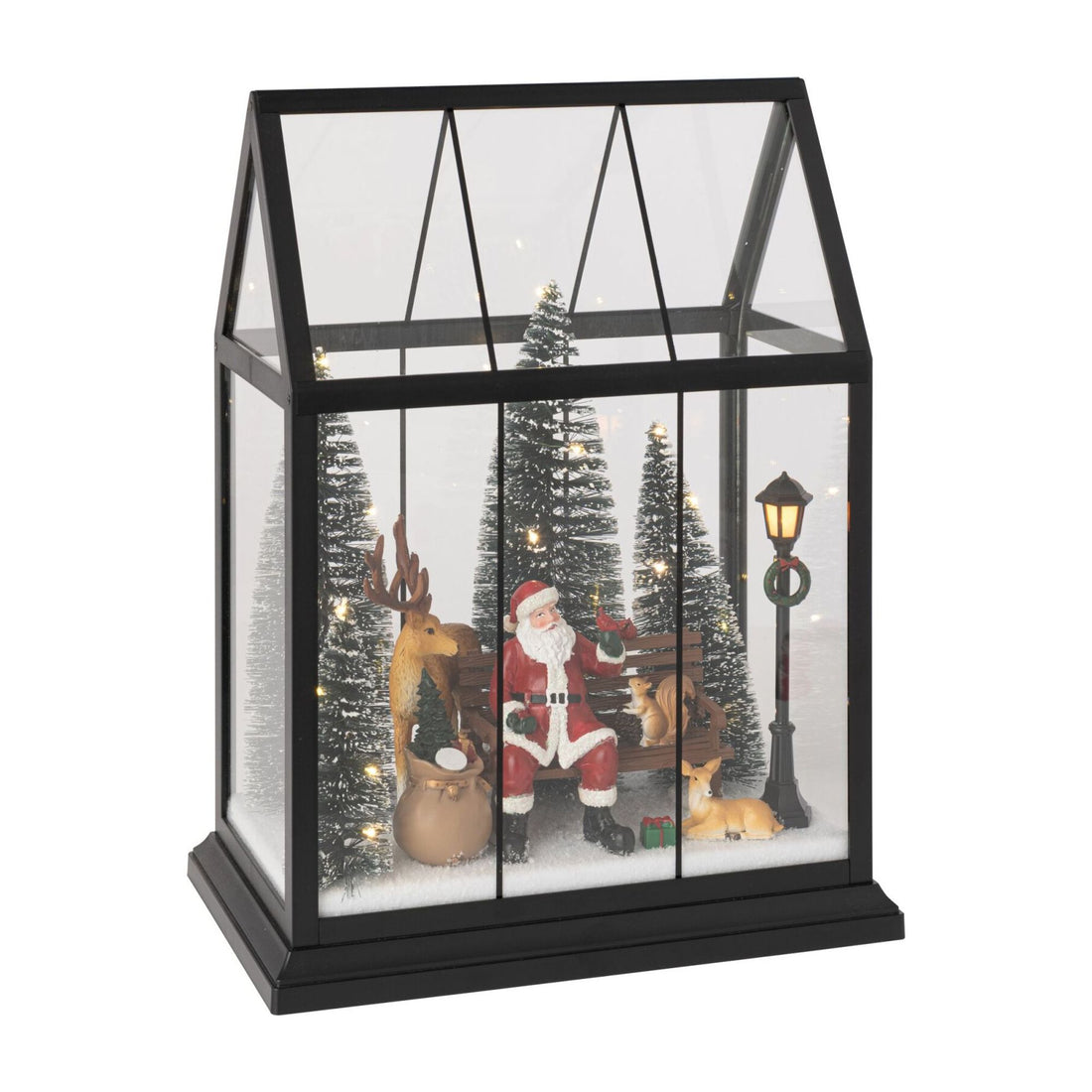 Kerstman Led met Dieren Glas Multicolor Medium J-Line
