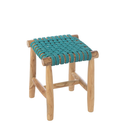 Kruk Teak Hout Turquoise J-Line