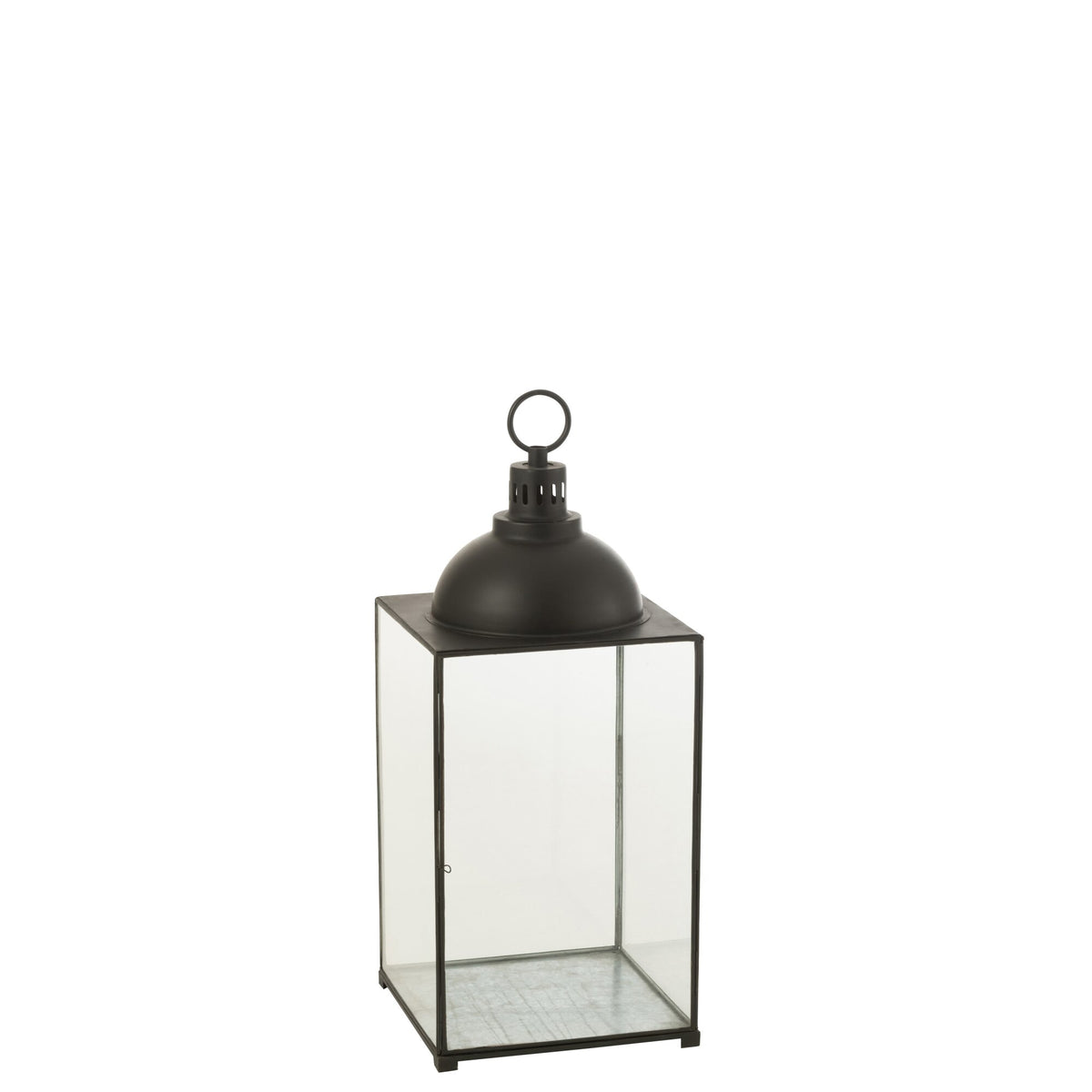 Lantaarn Hagrid Glas/IJzer Zwart L36cm x B36cm x H85cm J-Line