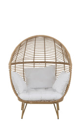 Loungestoel Ovaal Staal Naturel 115x110x148cm - Outdoor loungestoel - J-Line - livinglovely.nl