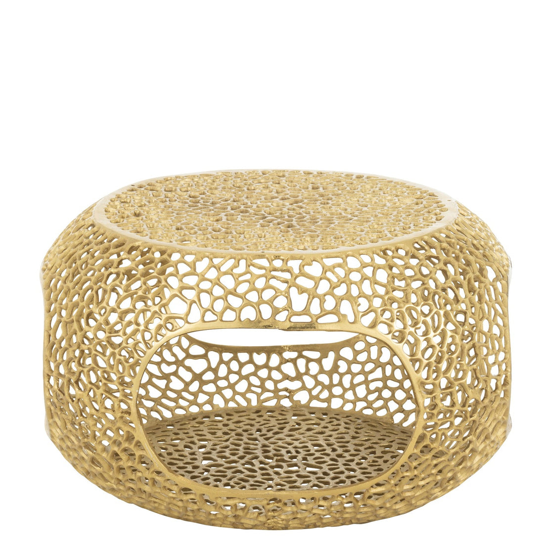 Salontafel Aluminium Goudkleurig Small J-Line - Salontafel - J-Line - livinglovely.nl