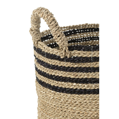 Manden Aline Raffia Zwart/Naturel Set van 3 J-Line