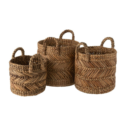 Manden Gevlochten Raffia Naturel Set van 3 J-Line