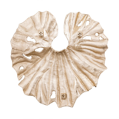 Merial Wandpaneel Lotusblad Large van PTMD, productfoto van het wandpaneel vanuit een andere hoek