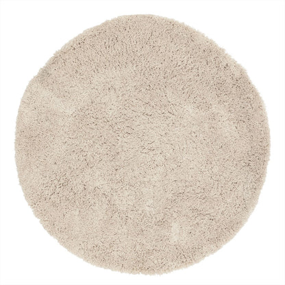 Vloerkleed Celeste Rond van MUST Living in beige, hoogpolig kleed van 200 centimeter doorsnede
