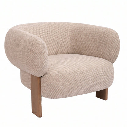 Nomy Fauteuil Opulence Crème Rubberhout van PTMD, ander aanzicht van de crème opulence bekleding