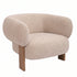 Nomy Fauteuil Opulence Crème Rubberhout van PTMD, ander aanzicht van de crème opulence bekleding
