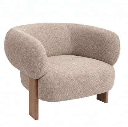 Nomy Fauteuil Opulence Taupe Rubberhout van PTMD, ander aanzicht van de taupe opulence bekleding