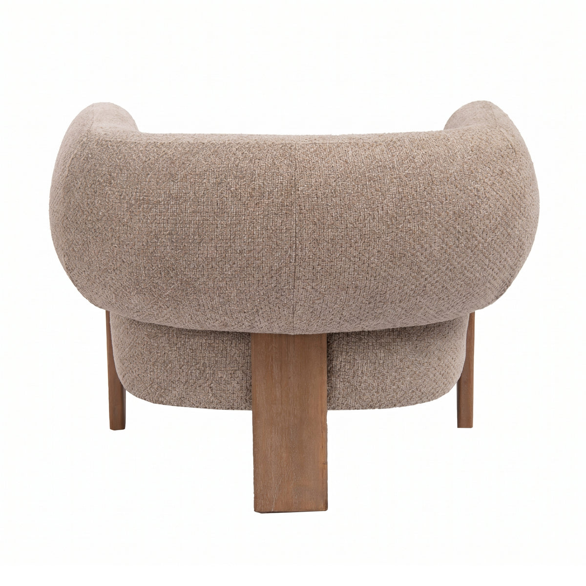 Nomy Fauteuil Opulence Taupe Rubberhout van PTMD, zitting met S-veren en poten van rubberhout