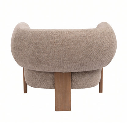 Nomy Fauteuil Opulence Taupe Rubberhout van PTMD, zitting met S-veren en poten van rubberhout