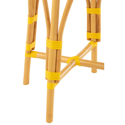 Outdoor Barkruk Live Rond Rotan Geel/Wit J-Line