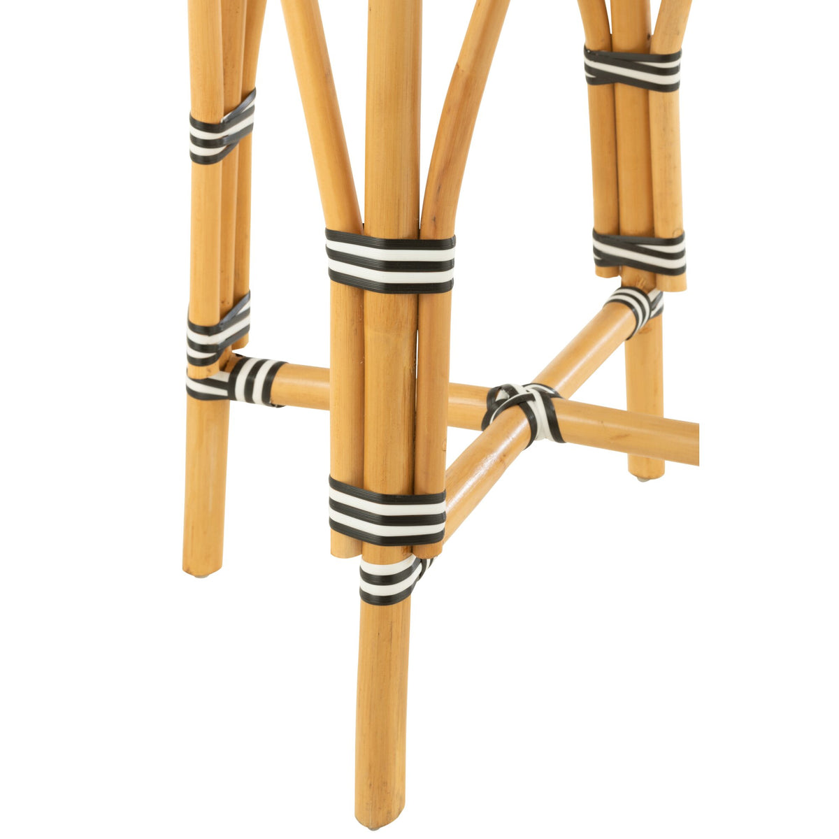 Outdoor Barkruk Live Rond Rotan Zwart/Wit J-Line
