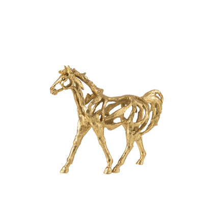 Paard Rennen Polyresin Goudkleurig Small J-Line
