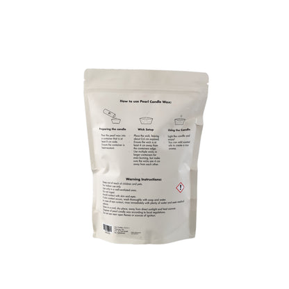 Pearl Kaarsenzand Beige van PTMD, achterkant van de zak met gebruiksinstructies
