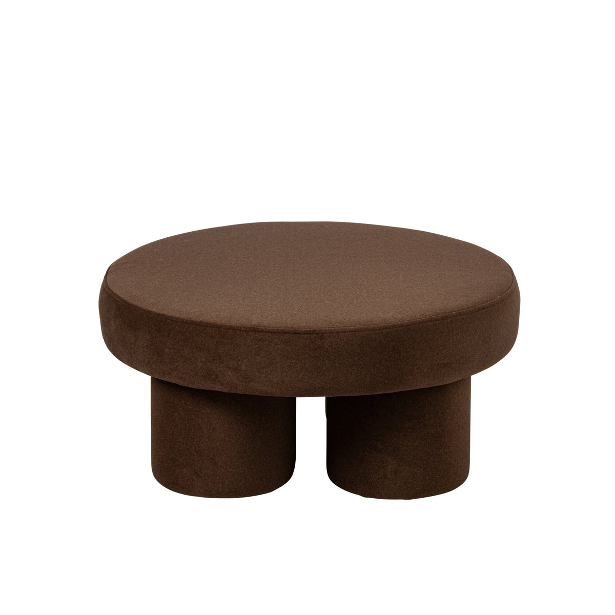 Poef Op Pootjes Multiplex/Stof Taupe Large J-Line