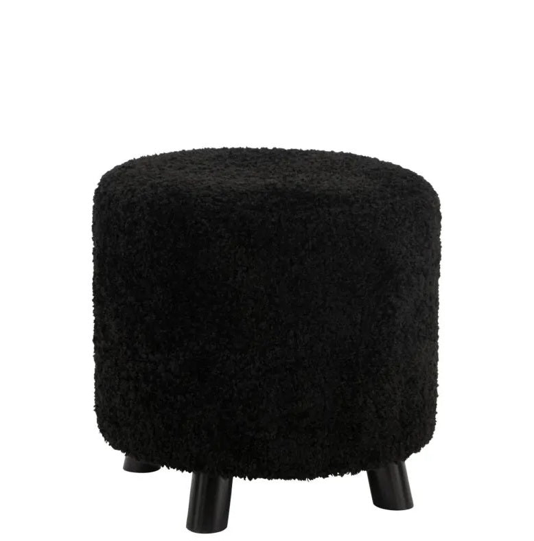 Poef Schaap Poot Polyester Zwart J-Line