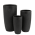 Potten Rond Hoog Klei Zwart Set van 3 - Pot - J-Line - livinglovely.nl