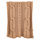 Rama Plaid Wol Handgebreid Taupe van PTMD, ander aanzicht, handgebreide taupe wollen plaid