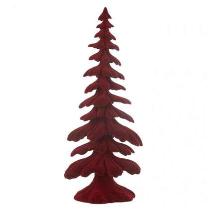 Denneboom Velours Resine Rood Set van 2 J-Line
