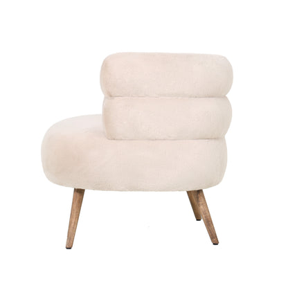 Nelly Beige Fabric Fur Fauteuil PTMD
