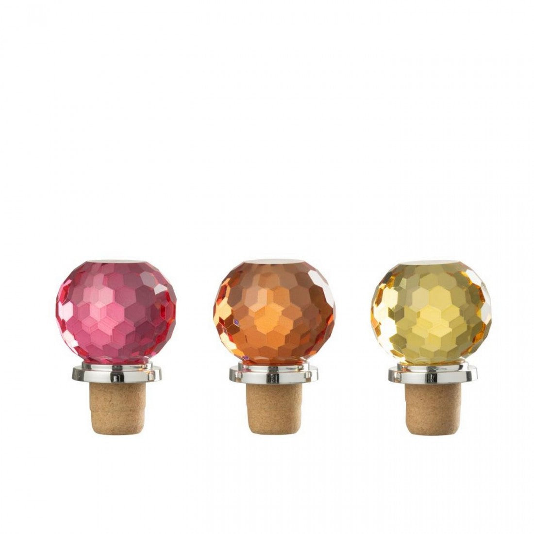 Flessenstop Bal Glas Geel/Oranje Assortiment Van 3 J-Line