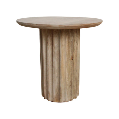 Bijzettafel Bullnose Reversed Fluted Naturel Ø50cm Raw Materials