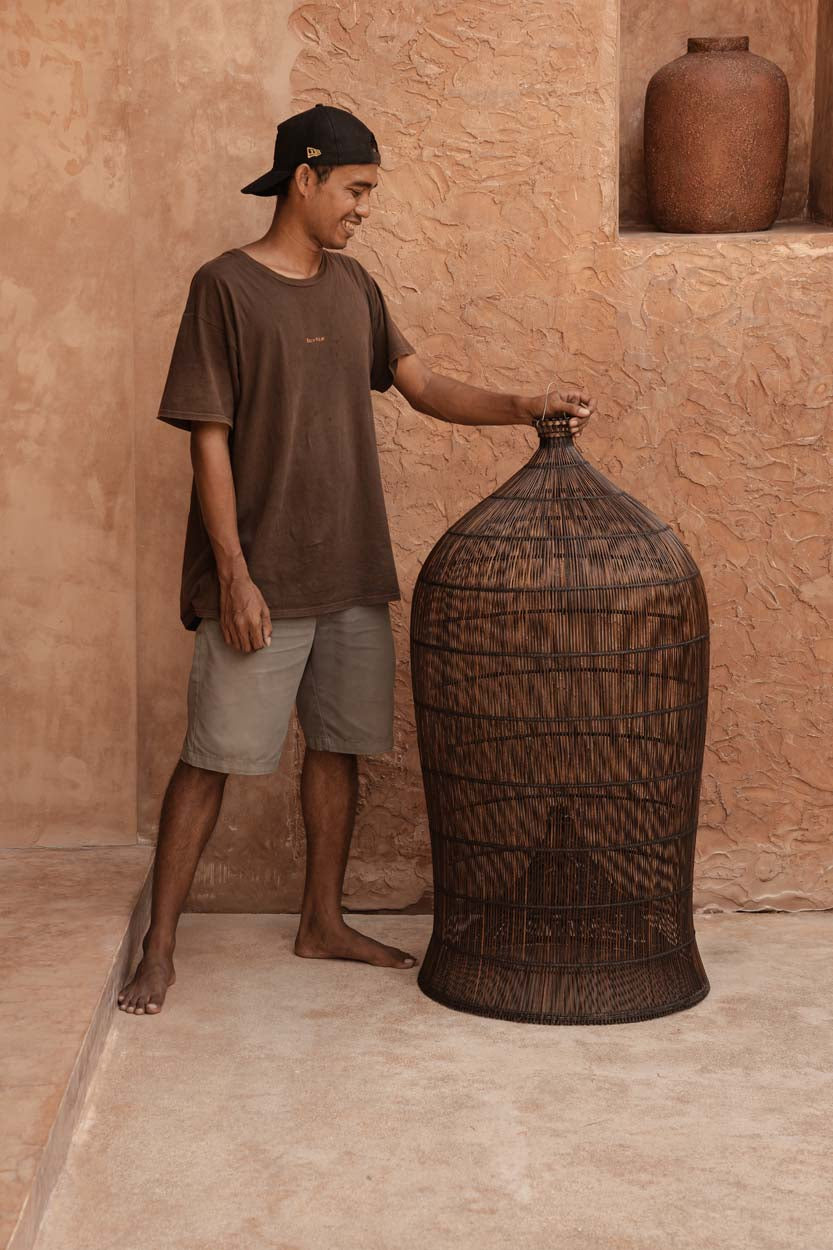 De Woven Bell Hanglamp Donker Walnoot XL Bazar Bizar