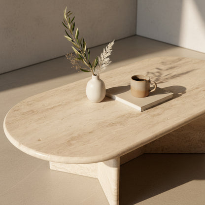 Travertin Salontafel Oblong Raw Materials