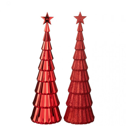 Boom + Ster Plastiek Kerstrood Set van 2 J-Line