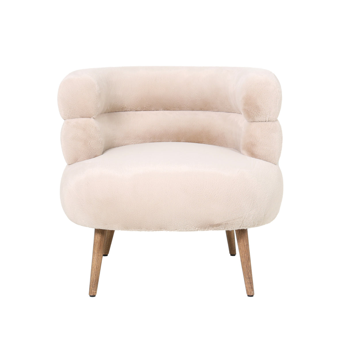 Nelly Beige Fabric Fur Fauteuil PTMD