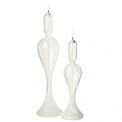 Set Van 2 Led Kaarsen Glas Transparant J-Line