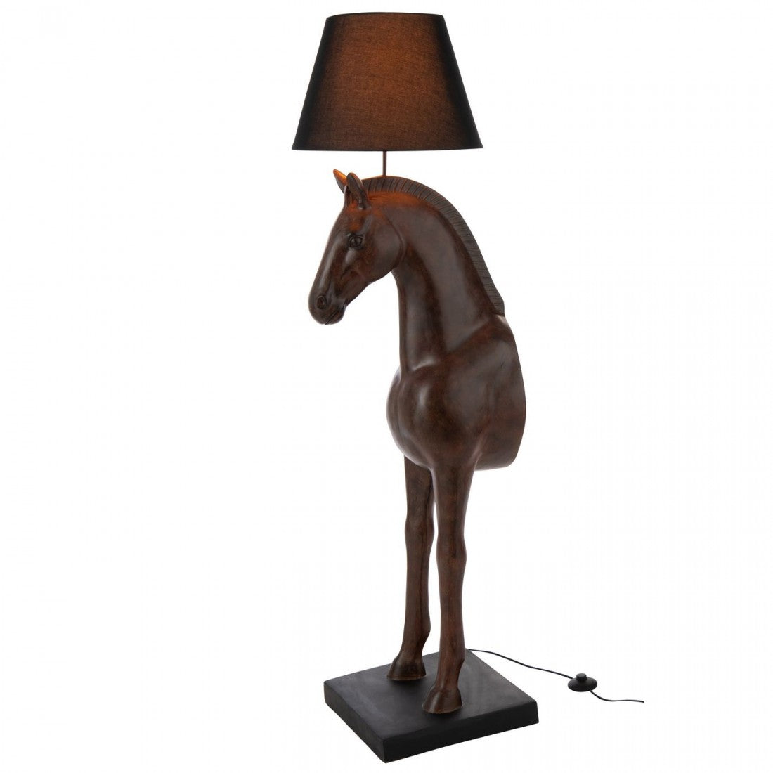 Staanlamp Paardenvoorkant Polyresin Donkerbruin J-Line
