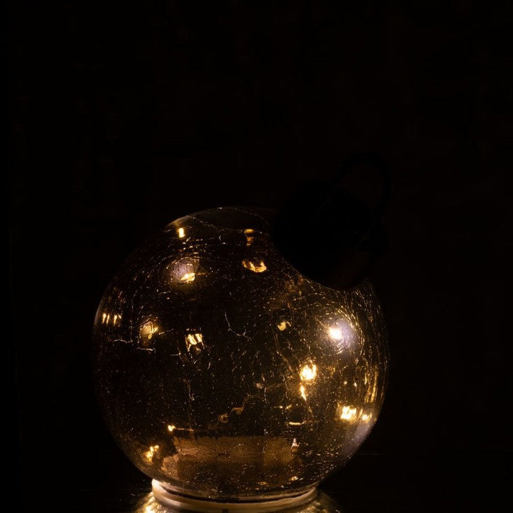 Kerstbal Led Glas Zwart Set van 3 J-Line