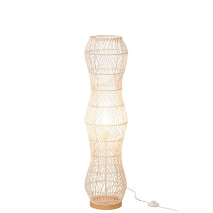 Vloerlamp Rotan Metaal Getwist Wit H101cm  J-Line