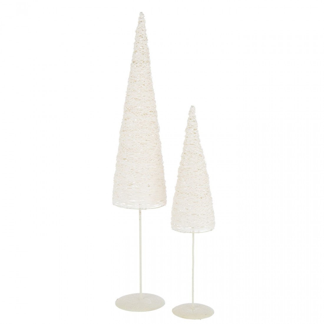 Kerstboom Op Voet Metaal/Papier Wit Set van 2 J-Line