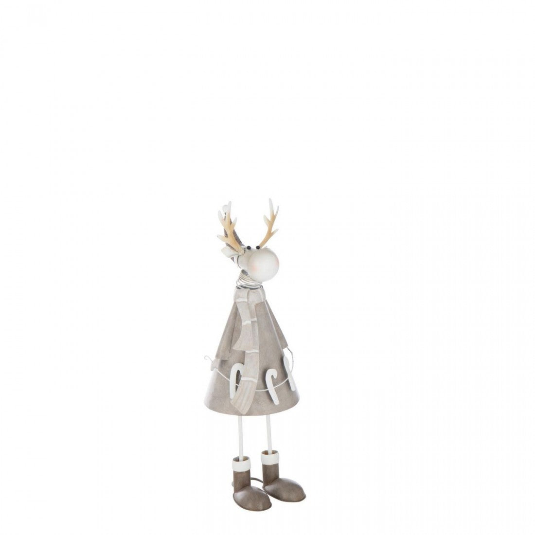 Rendier Zuurstok Metaal Beige/Grijs Set van 2 J-Line